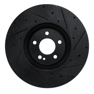 Mercedes-Benz C300 Brake Rotor (1) - Front Left - R1 Concepts - Drilled & Slotted - Black - `15-`23 Mercedes-Benz C300 Brake Rotor (1) - Front Left - R1 Concepts - Drilled & Slotted - Black - `15-`23